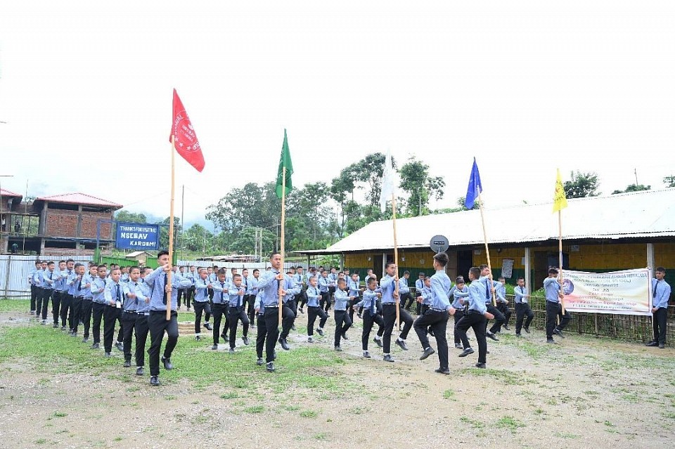 Marching in school